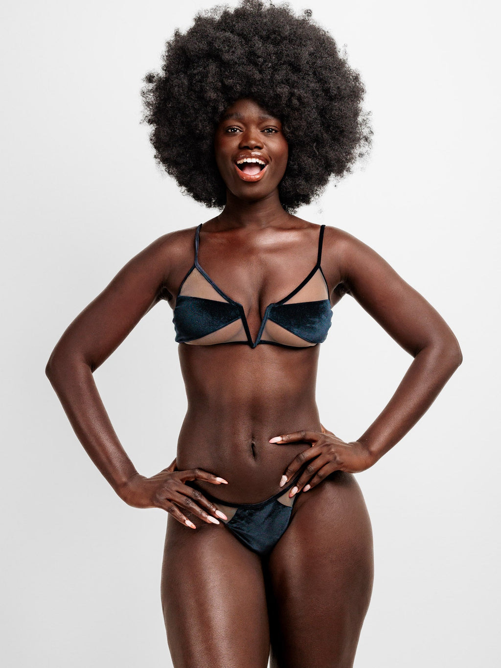 Taeda Brassiere Noir Mesh Nude